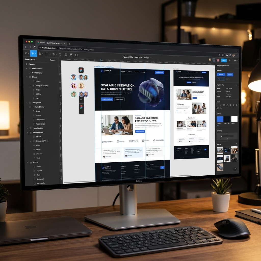 I will design a modern landing page in Figma