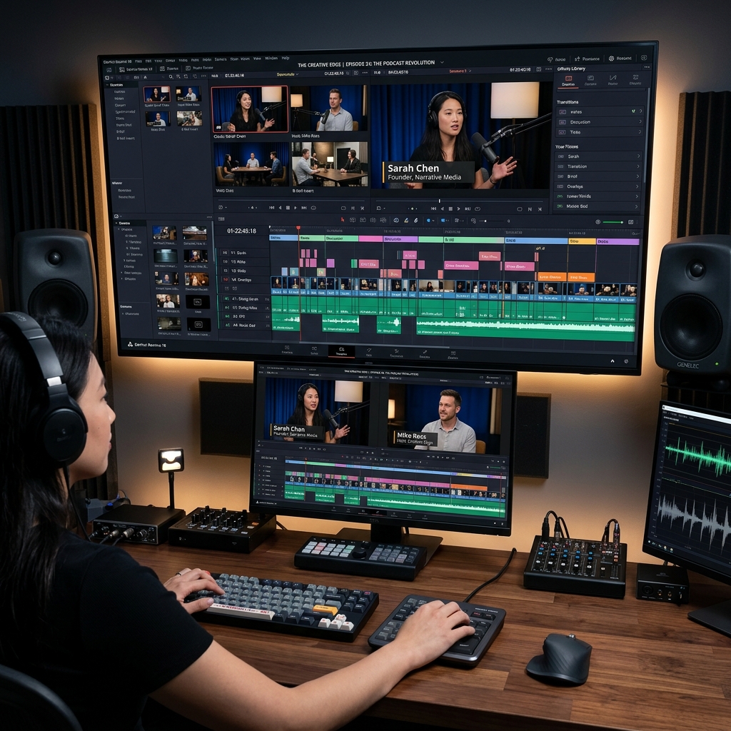 I will edit podcast video episodes for publishing